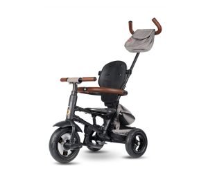 Qplay triratukas Rito Deluxe Rubber Grey – modernus ir patogus pasirinkimas vaikams