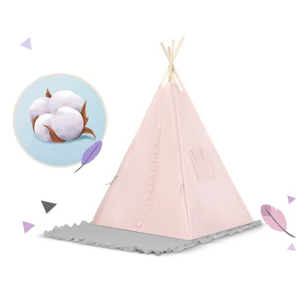 Vaikiška tipi formos palapinė Rožinė – jauki ir stilinga erdvė vaikų žaidimams
