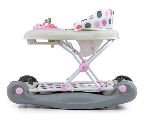 Vaikštynė kūdikiams Milly Mally Patrol Plus Pastel Dots – su supimo funkcija ir žaidimų moduliu