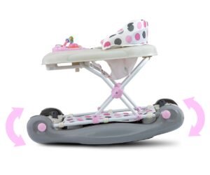 Vaikštynė kūdikiams Milly Mally Patrol Plus Pastel Dots – su supimo funkcija ir žaidimų moduliu