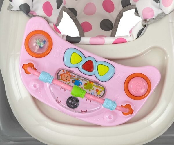 Vaikštynė kūdikiams Milly Mally Patrol Plus Pastel Dots – su supimo funkcija ir žaidimų moduliu