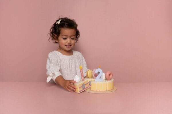 LITTLE DUTCH Gimtadienio tortas,rožinis