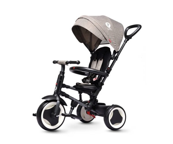 Triratukas QPLAY Rito Grey – patogus ir saugus vaikams
