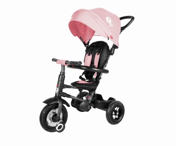 Qplay triratukas Rito Rubber Pink – patogus ir saugus triratukas vaikams