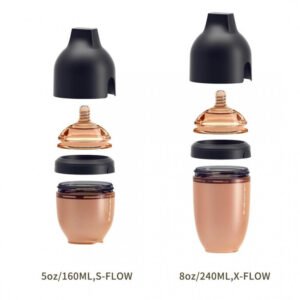 HEORSHE silikoninis juodas buteliukas 240 ml