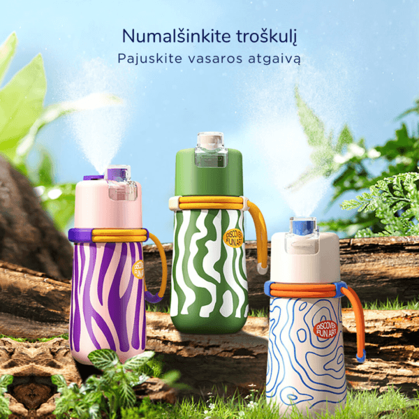 Vėsinanti 2in1 gertuvė su purškikliu, 500ml - Blush Pink Vėsinanti 2in1 gertuvė su purškikliu, 500ml - Blush Pink