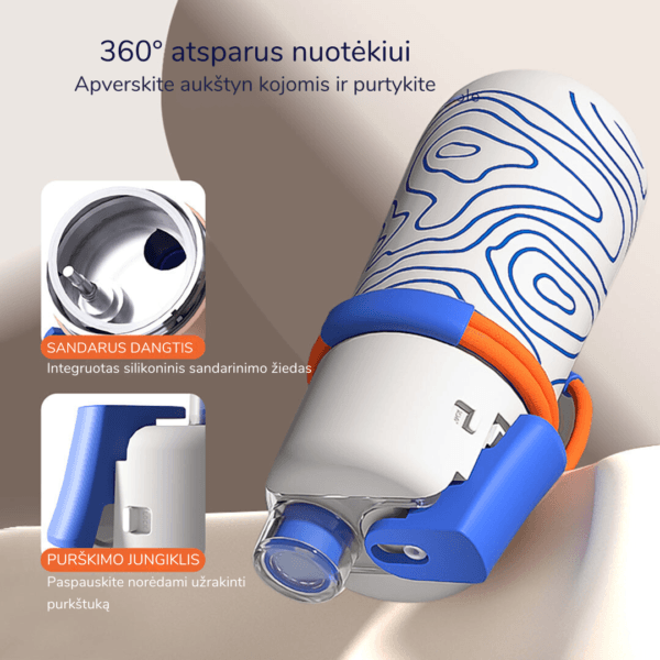 Vėsinanti 2in1 gertuvė su purškikliu, 500ml - Blush Pink Vėsinanti 2in1 gertuvė su purškikliu, 500ml - Blush Pink