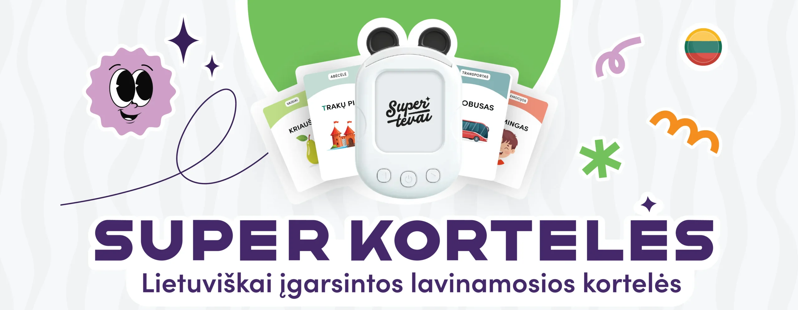 SUPER KORTELĖS — lietuviškai įgarsintos lavinamosios kortelės vaikams