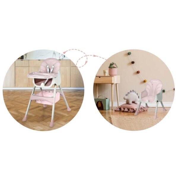 Maitinimo kėdutė su staliuku Ricokids Milo, rožinė