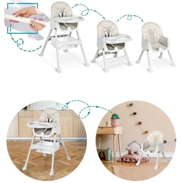 Maitinimo kėdutė su staliuku Ricokids Milo, pilka Maitinimo kėdutė su staliuku Ricokids Milo, pilka
