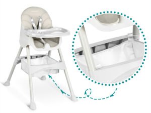 Maitinimo kėdutė su staliuku Ricokids Milo, pilka