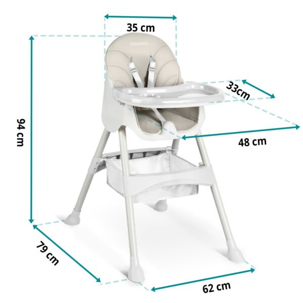 Maitinimo kėdutė su staliuku Ricokids Milo, pilka Maitinimo kėdutė su staliuku Ricokids Milo, pilka